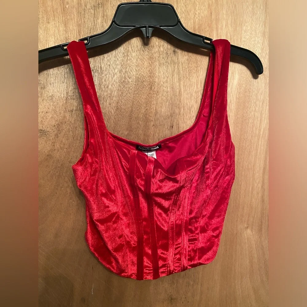 Fashionnova Valentine’s Day Wine and Dine velvet Corset Top - NWT - Picture 10 of 12